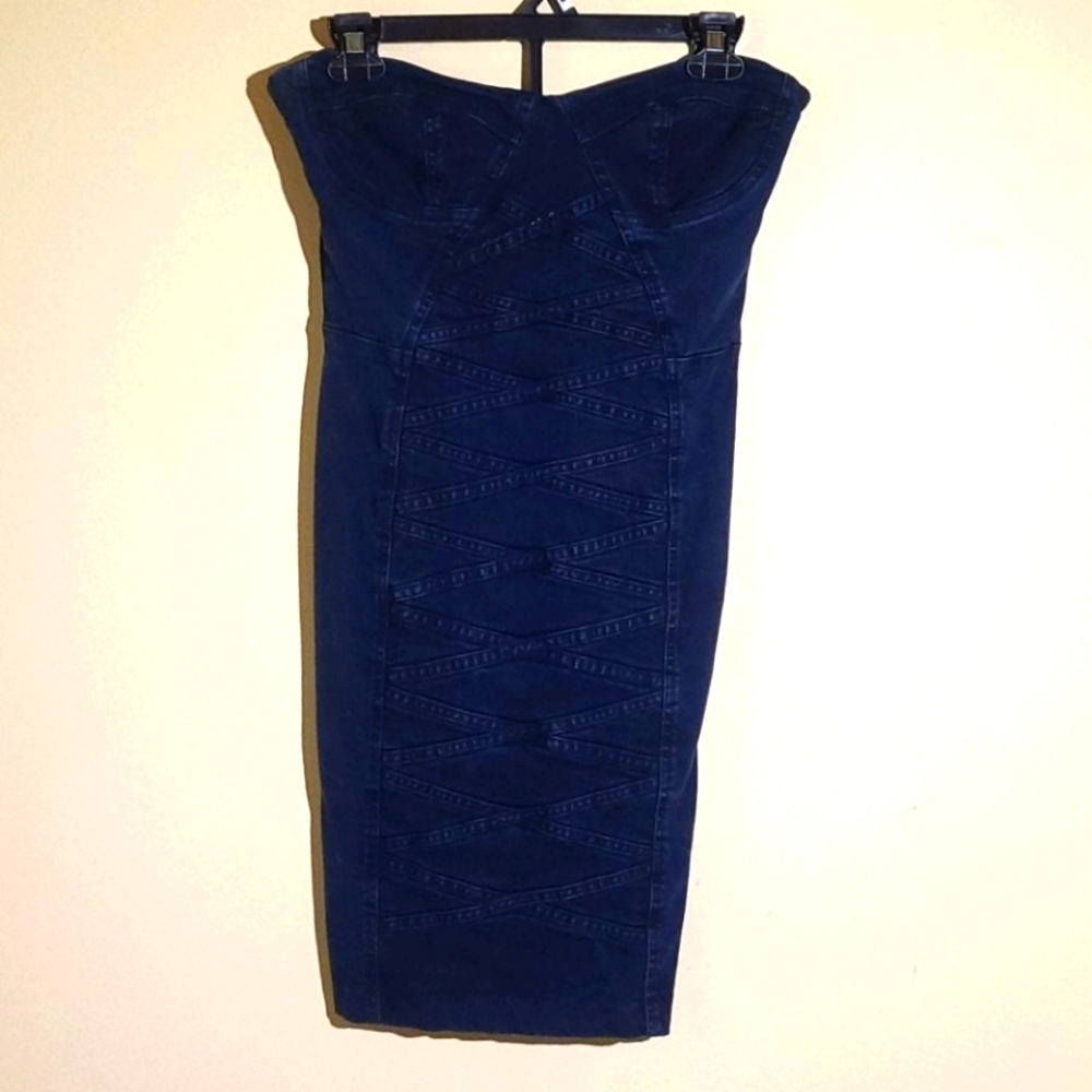 Denim sleeveless bodycon dress size small